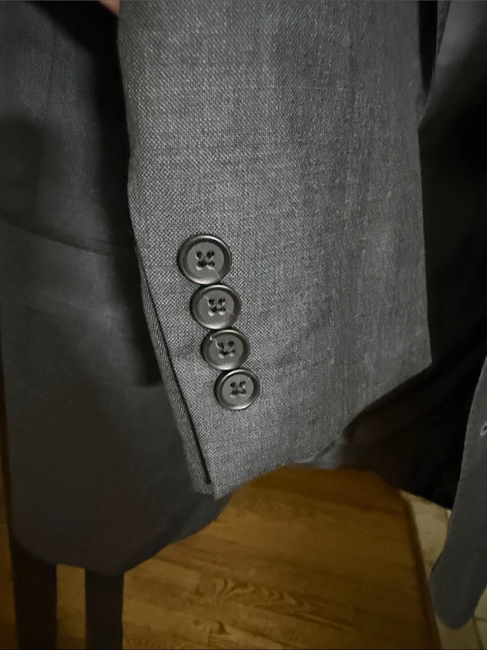Black Brown 1826 Dark Gray Two-Button Suit Blazer
